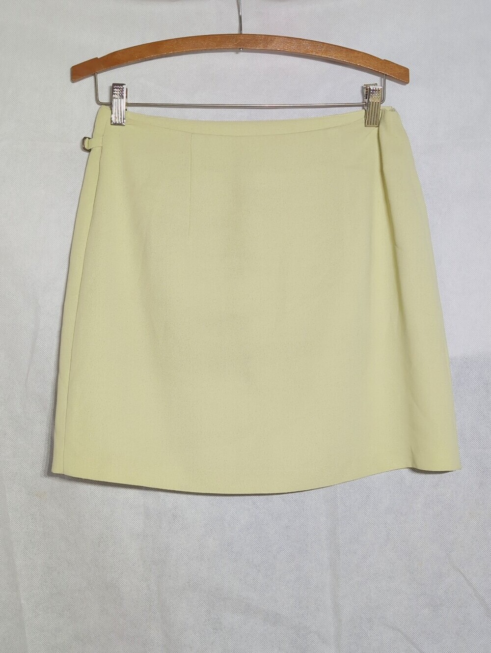 1980s Cue Design Australia Sz 6 /8 Short Sleeve Skirt Set Sage Tinted Cream - Picture 5 of 8